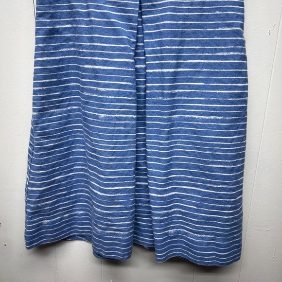 Gap Linen Cotton Blend Striped Blue Sleeveless Fit & Flare Women's Dress Size 2 - Picture 5 of 14